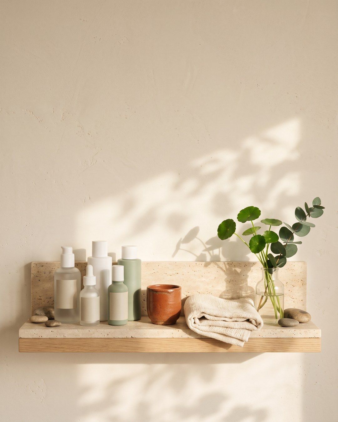 Estante de baño con rutina coreana